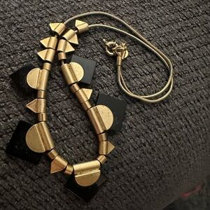 Madewell triangle necklace gold and black